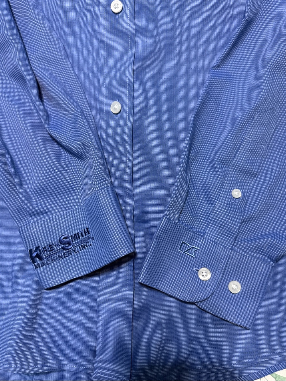 Cutter & Buck Mens XL Blue Button Down Dress Shirt Easy Care Long Sleeve - Picture 5 of 7
